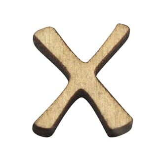 Bokstav av tre - X - 2 cm høy