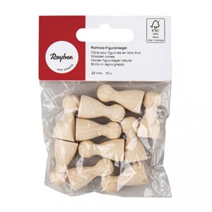 Figurer av tre, FSC 100%, str 37mm, 8 stk