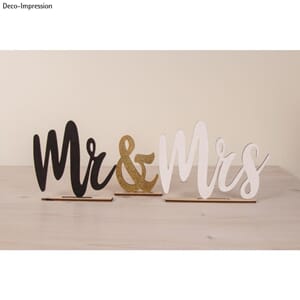 Tredekor - Mr&Mrs med fot, str 42x2x14,5 cm, 1 stk