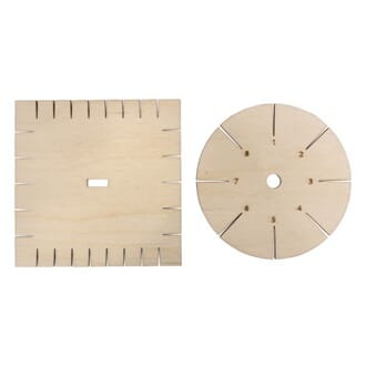 Flette skiver - Makrame, str 9,5x9,5cm + 9cm ø, 2 stk