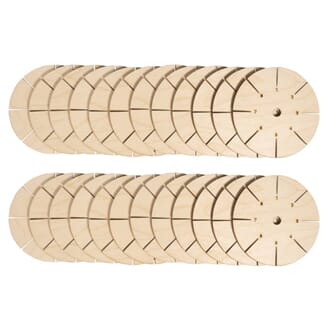 Flette skiver - Makrame, str 9,5x9,5cm, 24 stk