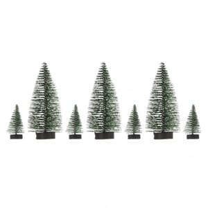 Miniatyr juletrær, str 5cm x 4 stk + 10cm x 3 stk, 7 stk