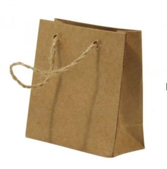 Papirposer - Kraft med striehåndtak, str 7.5x7x3cm, 1/Pkg