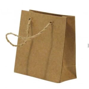 Papirposer - Kraft med striehåndtak, str 7.5x7x3cm, 1/Pkg