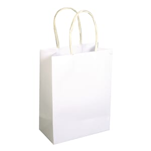Liten gavepose med hank, hvit, str 14x10,5x5,5cm, 1/Pkg