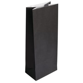 Papirpose - Sort, str 10x24x6 cm, 25 stk