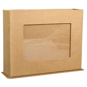 Pappmache box med fotoramme, str 19.5x5.5x15 cm, 1/Pkg
