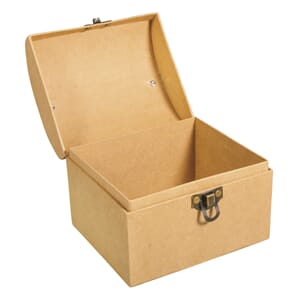 Koffert kiste i pappmache, str 13x11x10 cm