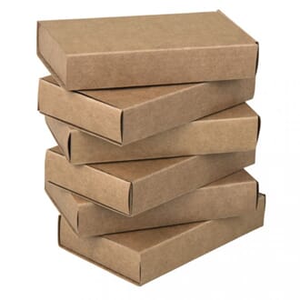 Fyrstikk esker - Kraftfarget store, str 11x6.5x2 cm, 6/Pkg