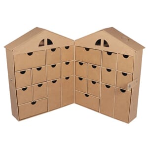 Adventskalender - Pappmache hus, str 24x12,4x30,2cm