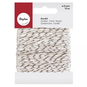 Twine - Natur & Sølv, 2mm, 15 meter