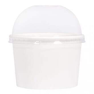 Pappmache - Bio papp beger med plastlokk, 200 ml, 6/Pkg
