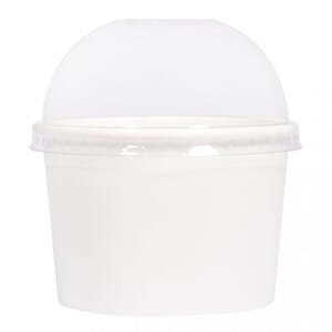 Pappmache - Bio papp beger med plastlokk, 200 ml, 6/Pkg