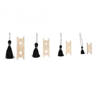 Tassel maker set, 4 størrelser, treverk