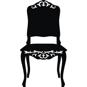 Wallsticker - Chair, black, str 49x90 cm