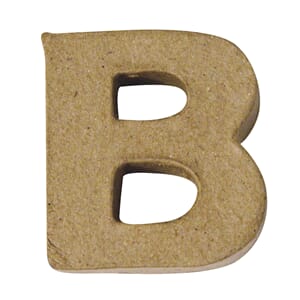 Pappmache - Mini alfabet, B, str 4x1.5 cm