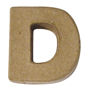 Pappmache - Mini alfabet, D, str 4x1.5 cm