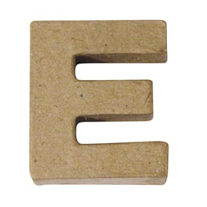 Pappmache - Mini alfabet, E, str 4x1.5 cm