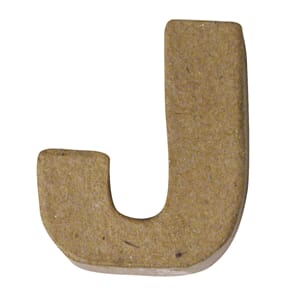 Pappmache - Mini alfabet, J, str 4x1.5 cm