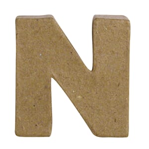 Pappmache - Mini alfabet, N, str 4x1.5 cm