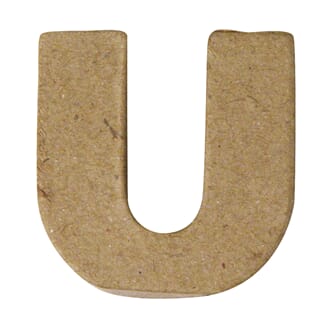 Pappmache - Mini alfabet, U, str 4x1.5 cm