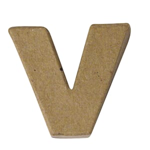 Pappmache - Mini alfabet, V, str 4x1.5 cm