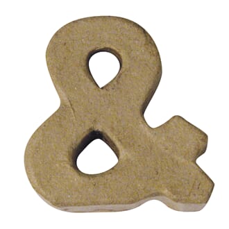 Pappmache - Mini alfabet, &, str 4x1.5 cm