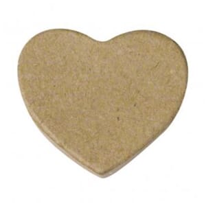 Pappmache figur - Hjerte, str 4x1,5 cm, 1 stk