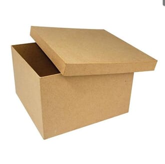 Boks i pappmache - Kvadrat, 18.5x18.5x12 cm
