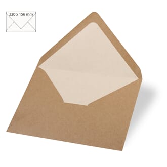Konvolutter - Kraft papir, C6, resirkulert papir, 50/Pkg