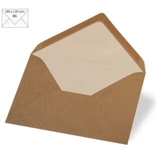 Konvolutter - Kraft papir, B6, resirkulert papir, 50/Pkg