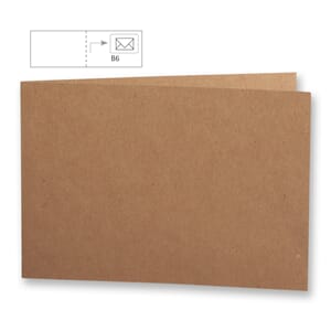 Kort - Kraft papir, B6, resirkulert papir, 50/Pkg