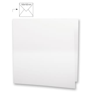 Kort - Hvit papir, kvadrat, 25/Pkg