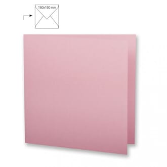 Kort - Rosa papir, kvadrat, 25/Pkg