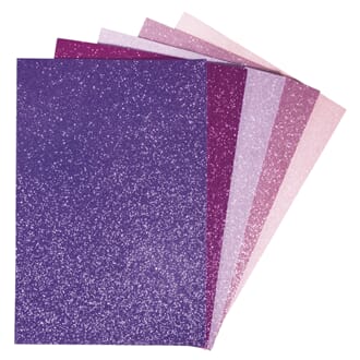 Mosegummi - Glitter ark, selvklebende, 15x22x0.2cm, 5 stk