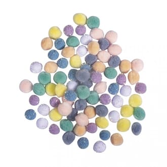 Pompons - Pastellfarger, str 15 mm, 80 stk