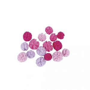 Pompons - Tyll, rosafarger, str 2,5cm+ø3 cm, 16/Pkg