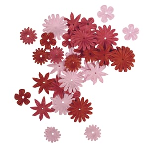Papirblomster - Red/rose tones, str 1,5-2,5 cm