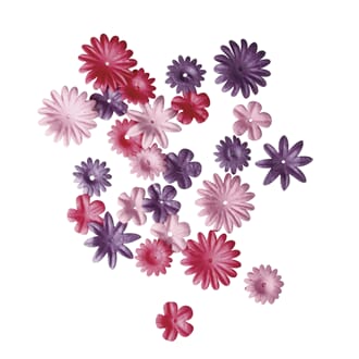 Papirblomster - Pink/purple tones, str 1,5-2,5 cm