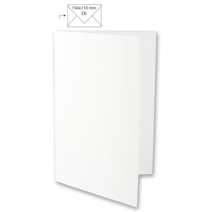 Kort - Hvit papir, A6, 50/Pkg