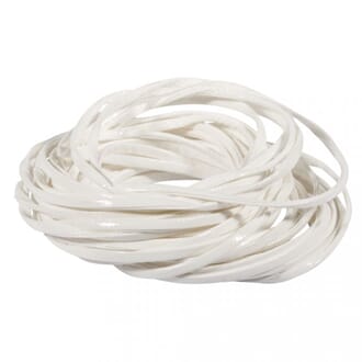 Immitert skinnsnor - Hvitfarget, str 3mm x 2,5m