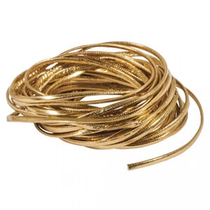 Immitert skinnsnor - Gullfarget, str 3mm x 2,5m
