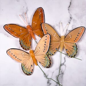 Dekor Sommerfulger - Orange, str 10 cm, 3 stk
