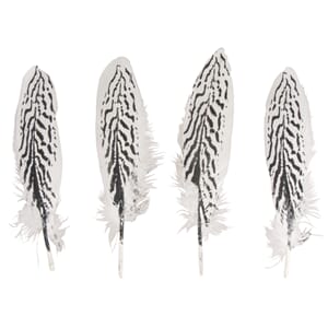 Fluffy fjær - Deko-sebra fjær, str 20-22 cm, 4 stk