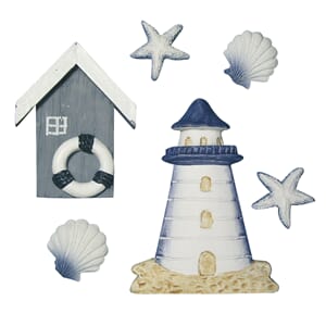 Maritim dekor - Beachhouse, 2-8 cm, 6/Pkg