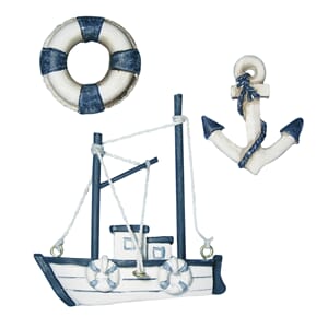 Maritim dekor - Fiskebåt, 4-8 cm, 3/Pkg