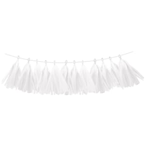 Party dekor - Hvit girlander, 3 m, 12 dusker