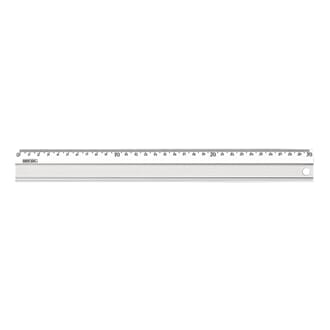 Aluminium ruler, length 30 cm, 1 stk