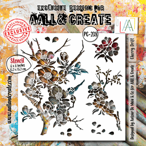 Aall and Create - Cherry Drif Ethereal Garden Stencil 4x6 In