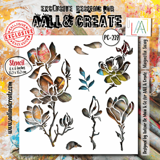 Aall and Create Magnolia Sway Ethereal Garden Stencil 4x6 In